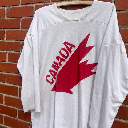 Vtg 70s Hockey Canada Jersey Sweater -Sz Large- Rare Bobby Orr Era Logo