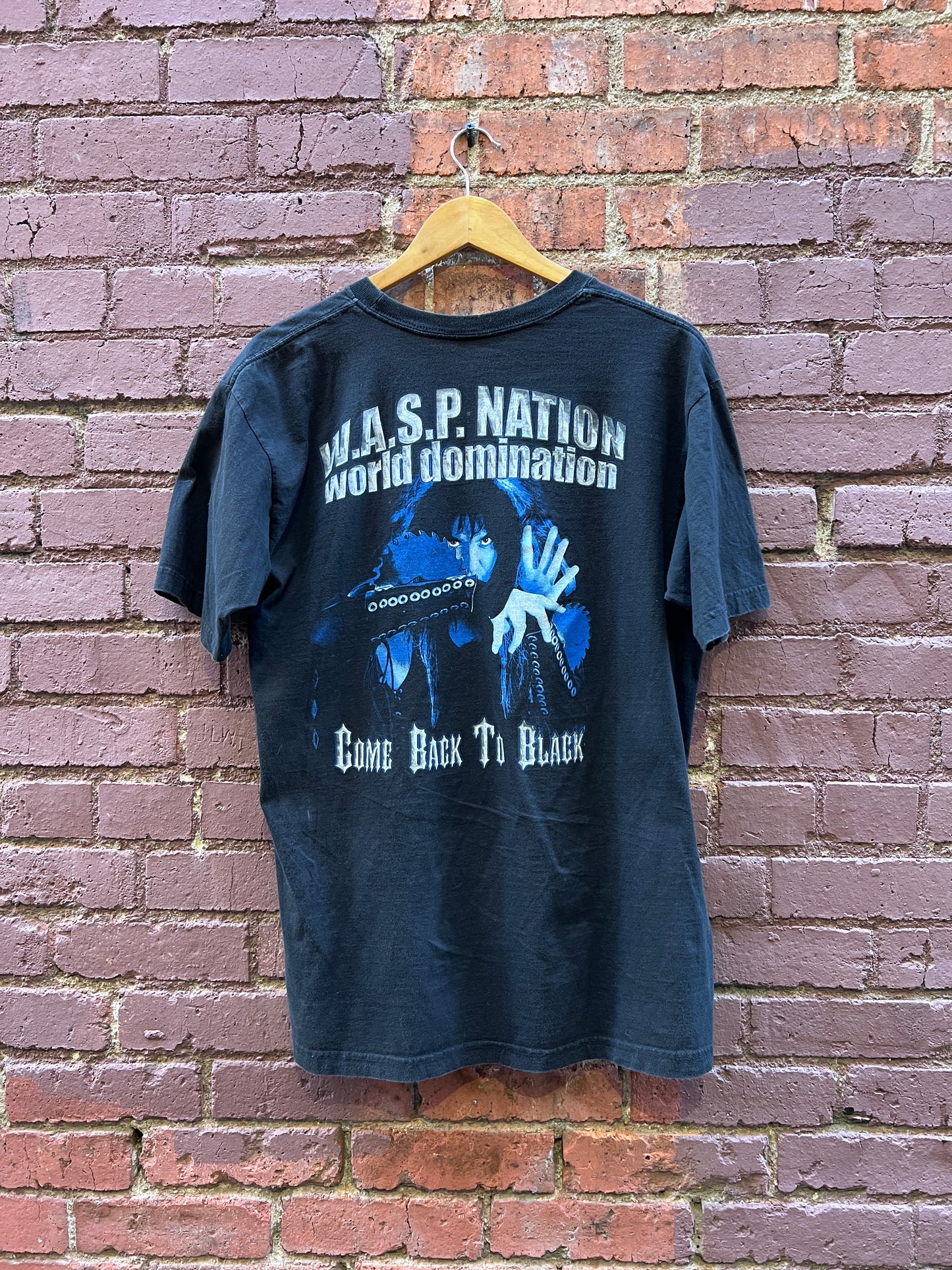 W.A.S.P. Nation Heavy Metal T-Shirt - Size Large - World Domination “Come back to Black”