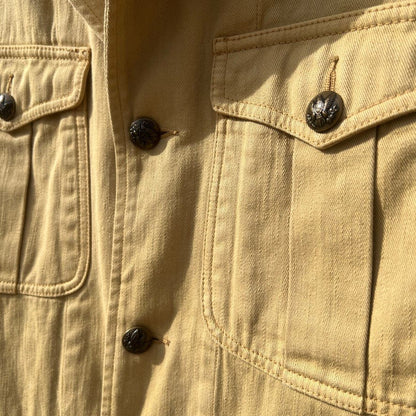 POLO Ralph Lauren Military Safari Style Jacket -Sz XL Vtg 90s WWII Brass Button