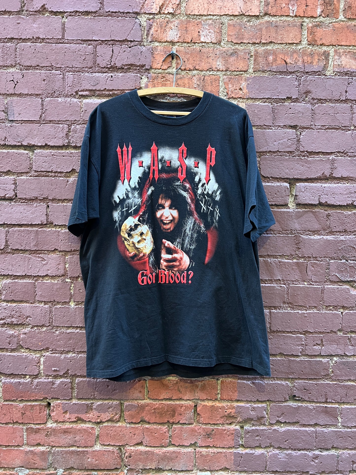 W.A.S.P. Heavy Metal T-Shirt - Size XL - “Got Blood” gory skull graphic