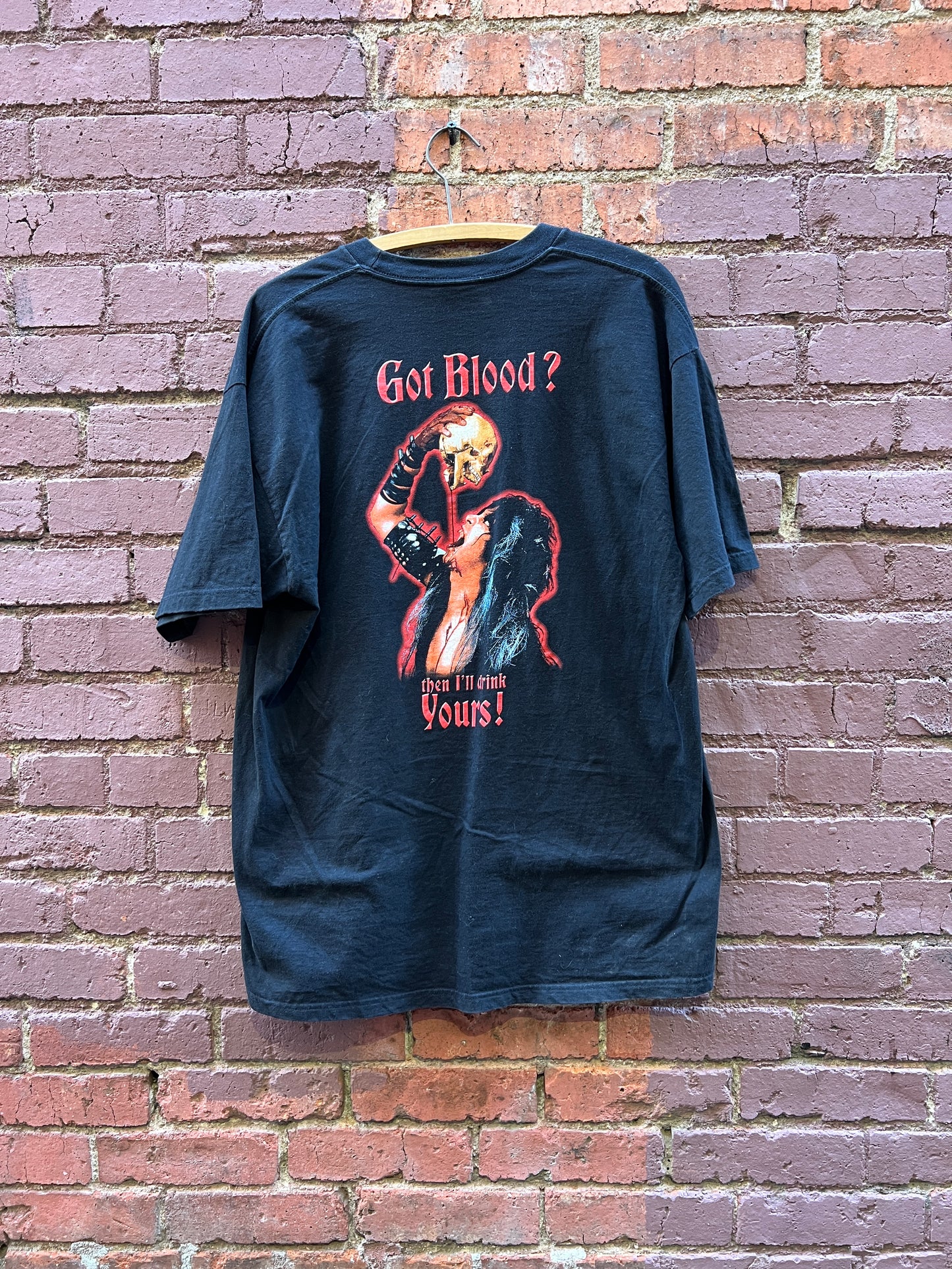 W.A.S.P. Heavy Metal T-Shirt - Size XL - “Got Blood” gory skull graphic