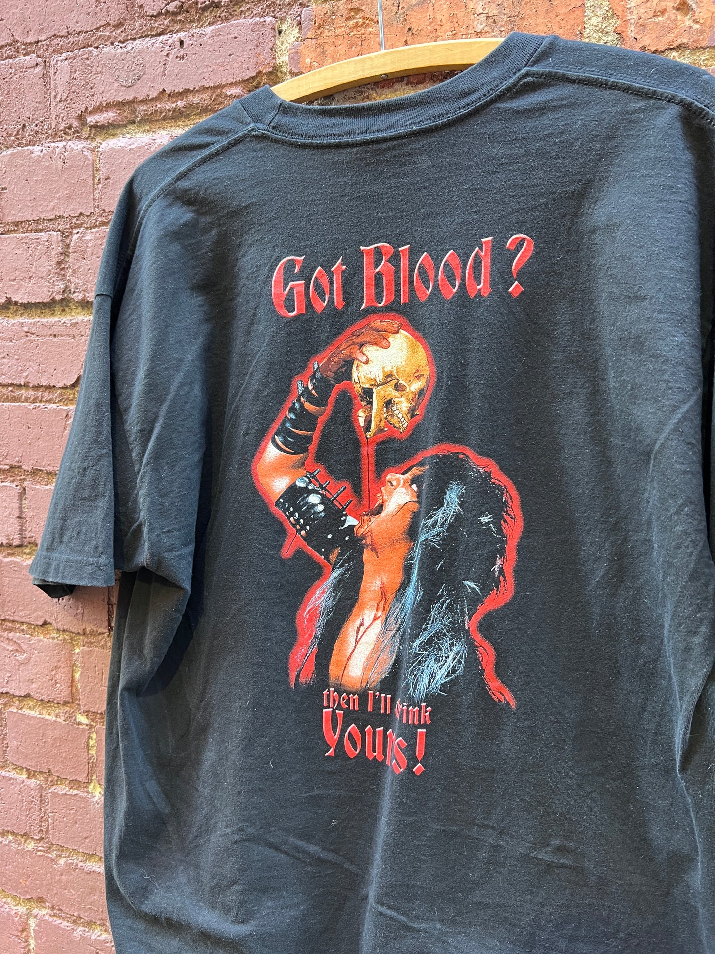 W.A.S.P. Heavy Metal T-Shirt - Size XL - “Got Blood” gory skull graphic