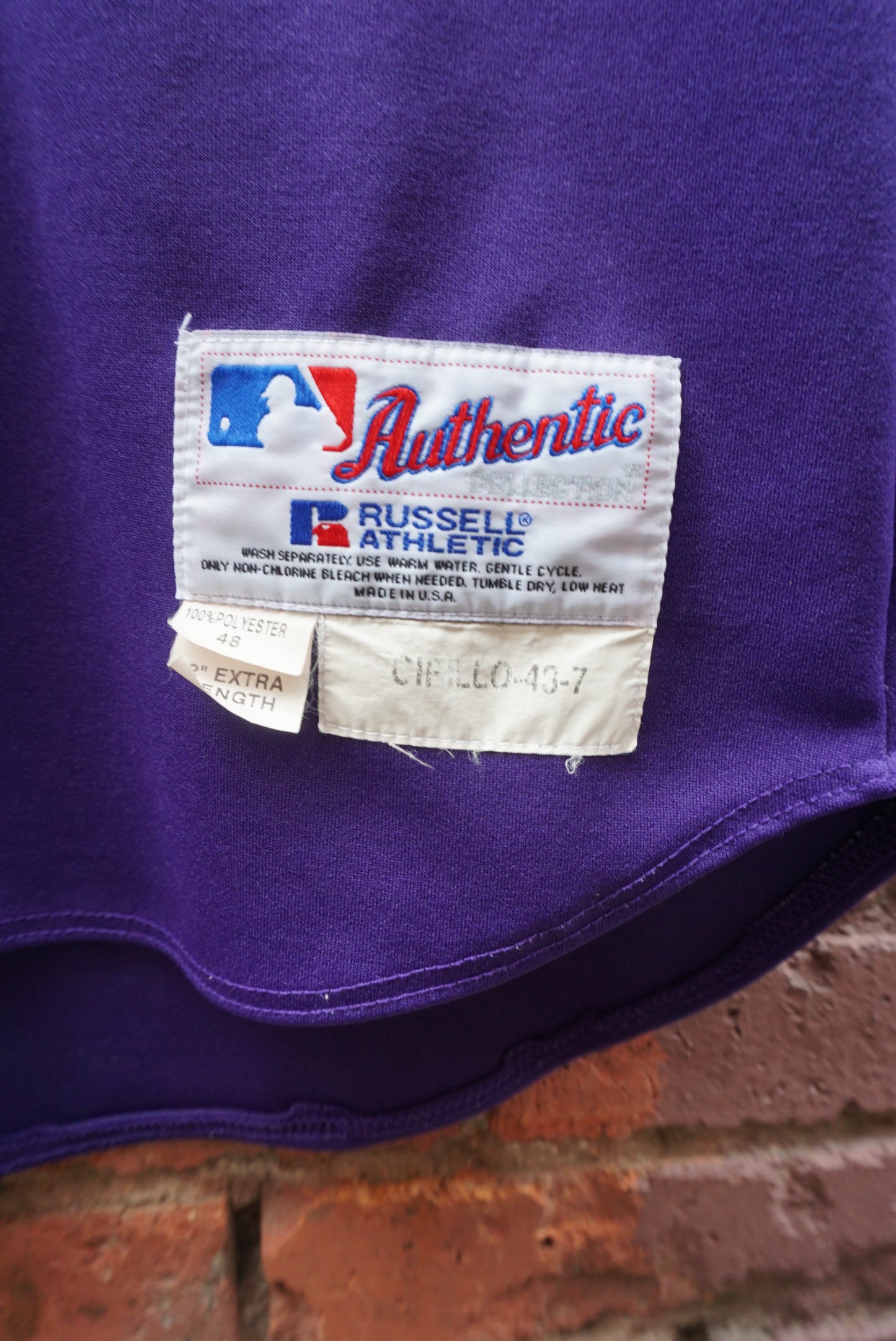 GAME WORN Colorado Rockies #7 Jeff Cirillo Jersey - Size XL - Vintage 90s RARE on field MLB Gear