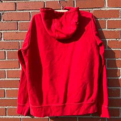 Nike Swoosh Hoodie Sweater - Sz Large - Vtg Y2k Blue Tag Red Sweat Shirt