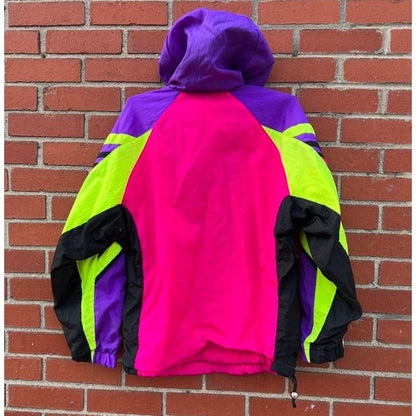 Roffe Skiwear Demetre Neon Colored Jacket -Sz Medium- Vtg 80s 90s Ski Snowboard