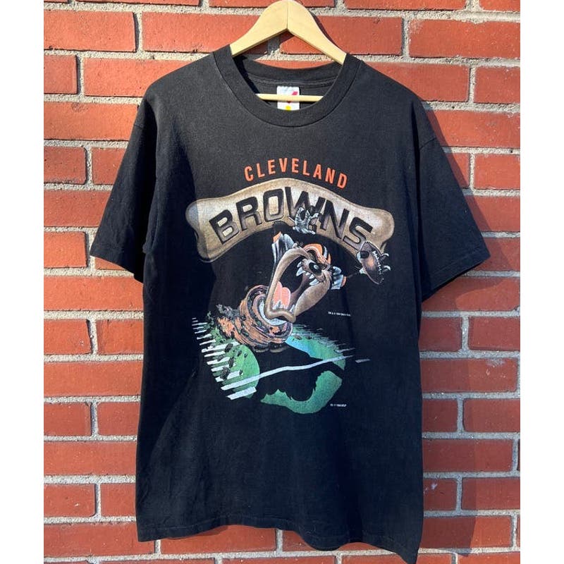 Cleveland Browns "TAZ" Looney Tunes X NFL T-shirt - Sz Large - Vtg 90s Tee
