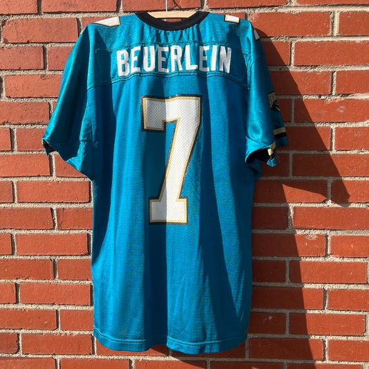 Jacksonville Jaguars #7 Steve Beuerlein Jersey -Sz Large- Vtg 90s NFL Football