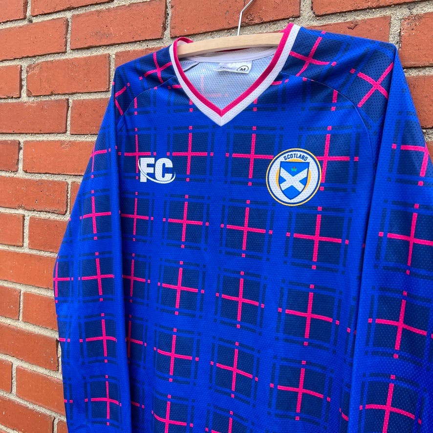 Scotland National Football Team Long Sleeve Jersey -Sz Med- Y2k Fifa Alternative
