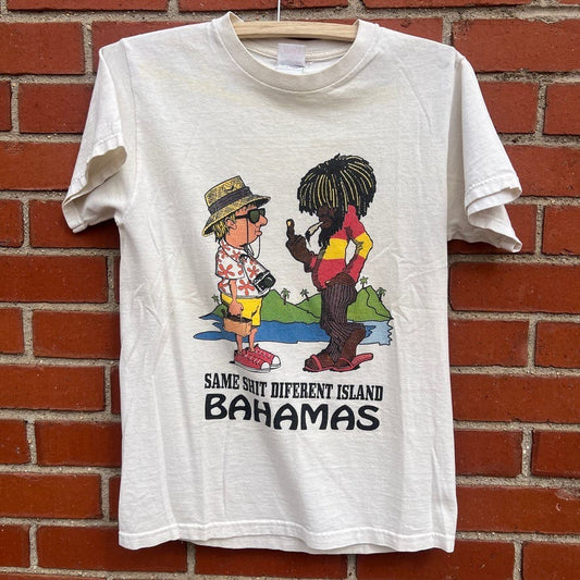 The Bahamas Tourist Souvenir T-shirt -Sz Small- Vtg 90s Same Sh!t Rasta Comedy