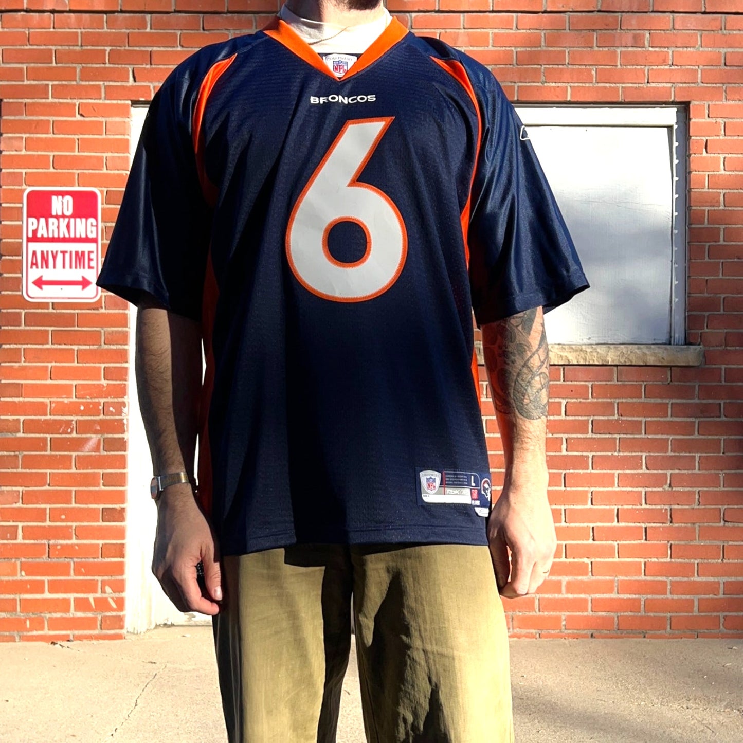 Denver Broncos #6 Jay Cutler RBK Authentic Jersey | Sz Large | Vtg Y2K NFLPA