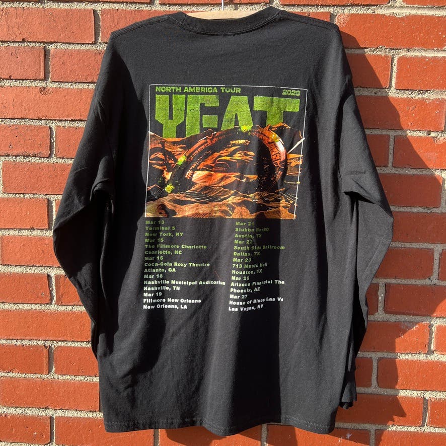 YEAT 2023 North American Tour Long Sleeve Shirt (Sz Large) Modern Rap Hip Hop