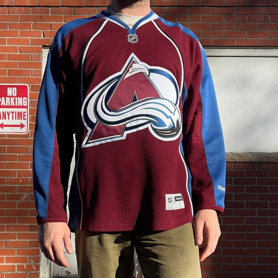 Colorado Avalanche Reebok Hockey Jersey |Sz Large| Vtg Y2K NHL