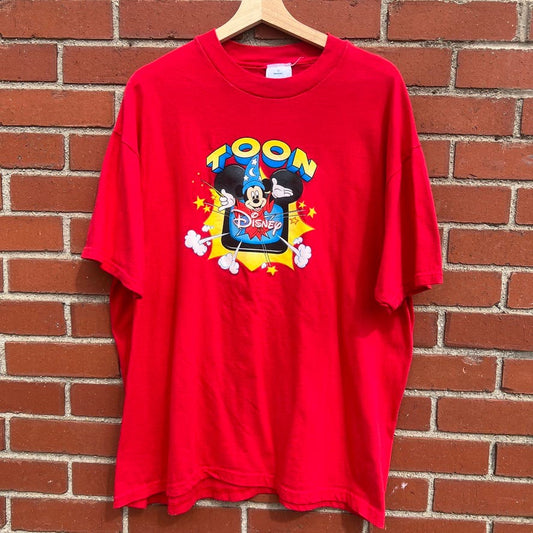 TOON Disney Mickey Mouse Logo Promo T-shirt -Sz XL- Vtg 90s Cartoon Television