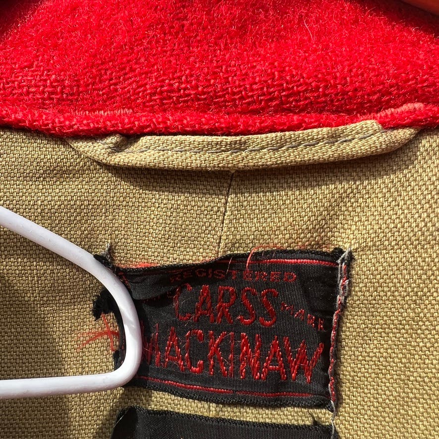 Carss Mackinaw Red Wool Hunting Jacket - Sz Large - Vtg 1930/40s American Made