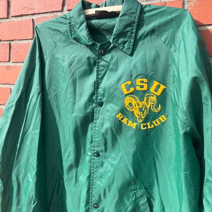 Colorado State Rams Shell Jacket - Sz Large - Vtg 60s CSU "Ram Club" Windbreaker