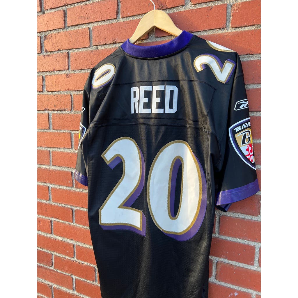 Baltimore Ravens #20 Ed Reed Reebok NFL Football Jersey - Sz Medium - VTG Y2k