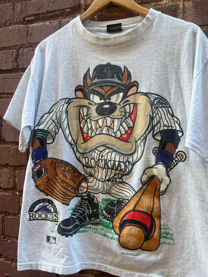 1994 Looney Tunes “TAZ” T-Shirt - Sz Large - Colorado Rockies MLB Team Shirt
