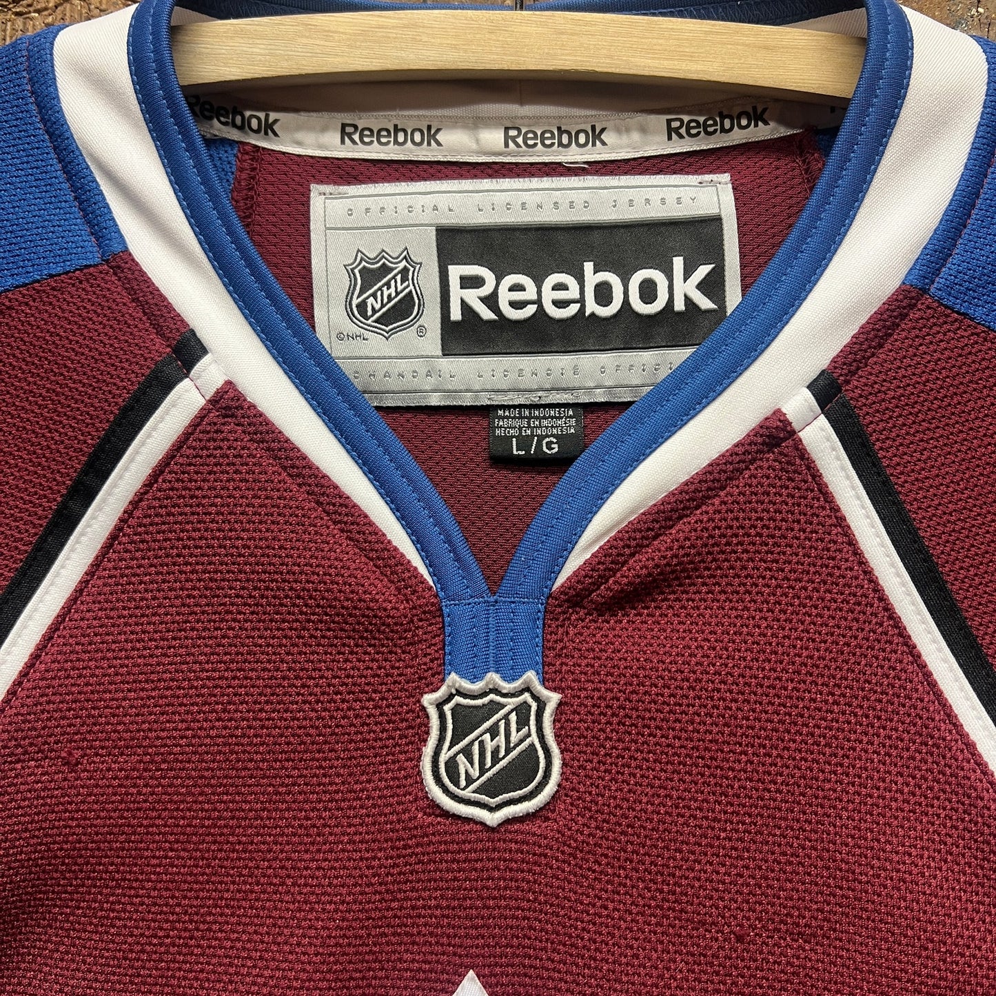 Colorado Avalanche Reebok Hockey Jersey |Sz Large| Vtg Y2K NHL