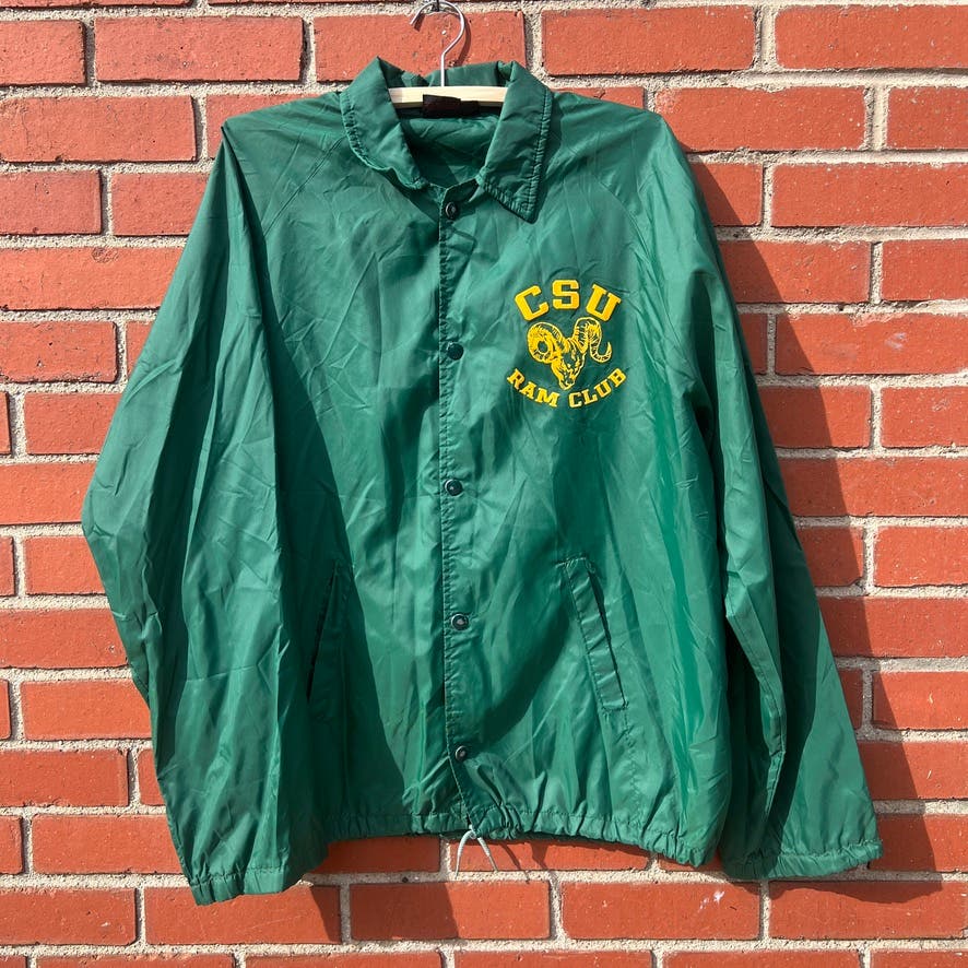 Colorado State Rams Shell Jacket - Sz Large - Vtg 60s CSU "Ram Club" Windbreaker