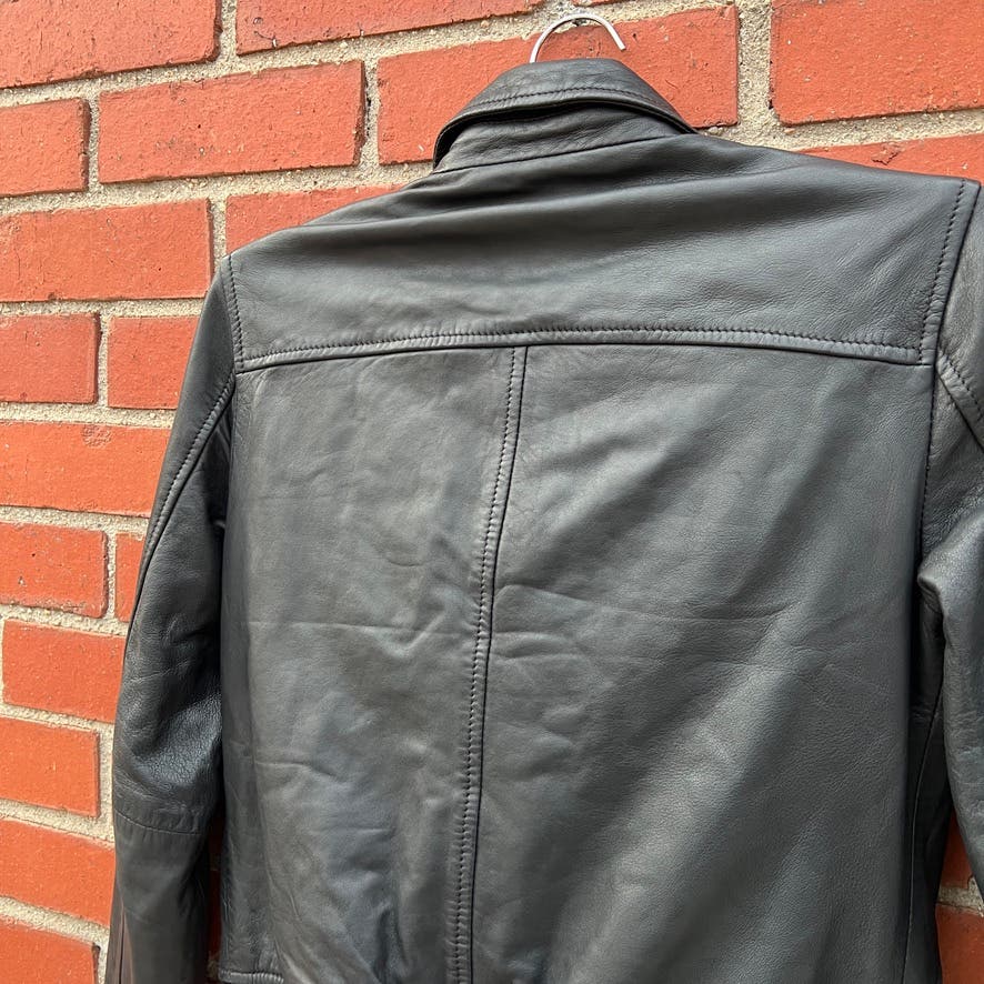 AllSaints Calf Skin Leather Motorcycle Jacket - Sz Femme Small - London Fashion