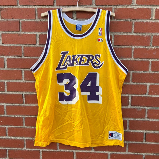 Los Angeles Lakers Shaquille O'Neal #34 Jersey -Sz XL Vtg 90s NBA Champion Brand