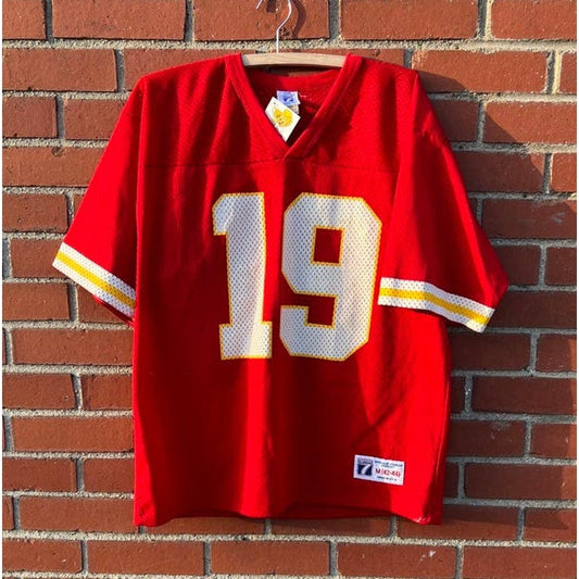 Kansas City Chiefs #19 Joe Montana Jersey - Sz Med - Vtg 90s NFL Football Logo 7