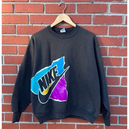 Vintage 90s NIKE Crewneck Sweater - Sz Medium - Rare Gray Tag Streetwear