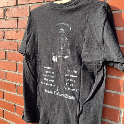 ZAPATA General Emiliano Zapata T-shirt -Sz Med- Vtg 90s/y2k Mexico Revolution