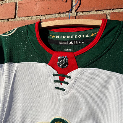 Minnesota Wild NHL Hockey Jersey | Sz Medium | Adidas Brand Fight Strap Top