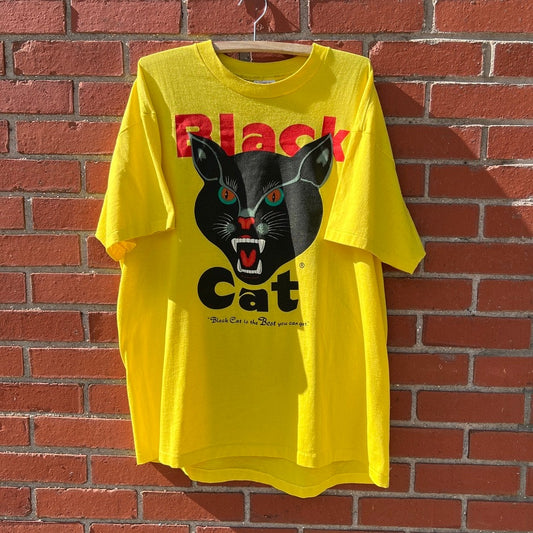 Black Cat Fireworks Big Logo T-shirt |Sz XXL| Vintage 90s Single Stitch