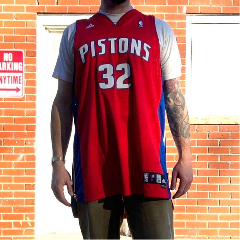 Detroit Pistons #32 Rip Hamilton |Sz XXL| Vtg Y2k Bad Boys NBA Adidas Basketball