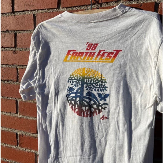 Earth Fest '98 Rainbow T-shirt - Sz Medium - Vintage 90s Earth Festival Tee