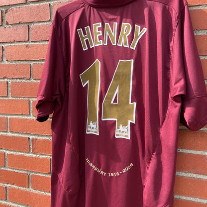 Authentic Arsenal FC #14 Thierry Henry Jersey  |Sz Large | Highbury Nike 2005/06