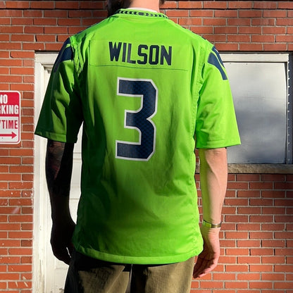 Seattle Seahawks #3 Russell Wilson Nike NFL Jersey | Sz Large | Action Green 3rd