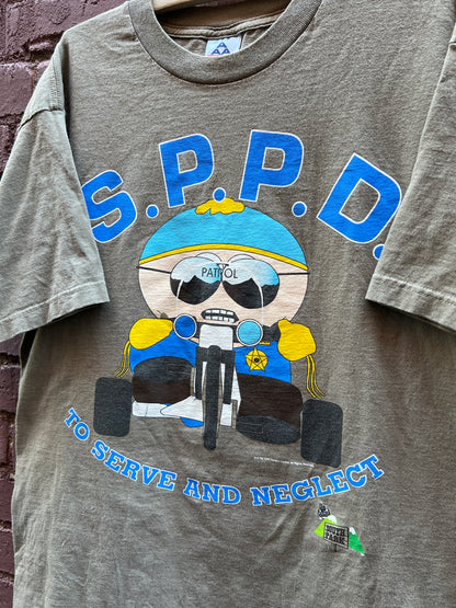 1998 South Park Tee - Sz XL - S.P.P.D. South Park Police Department Cartman Comedy Central T- Shirt