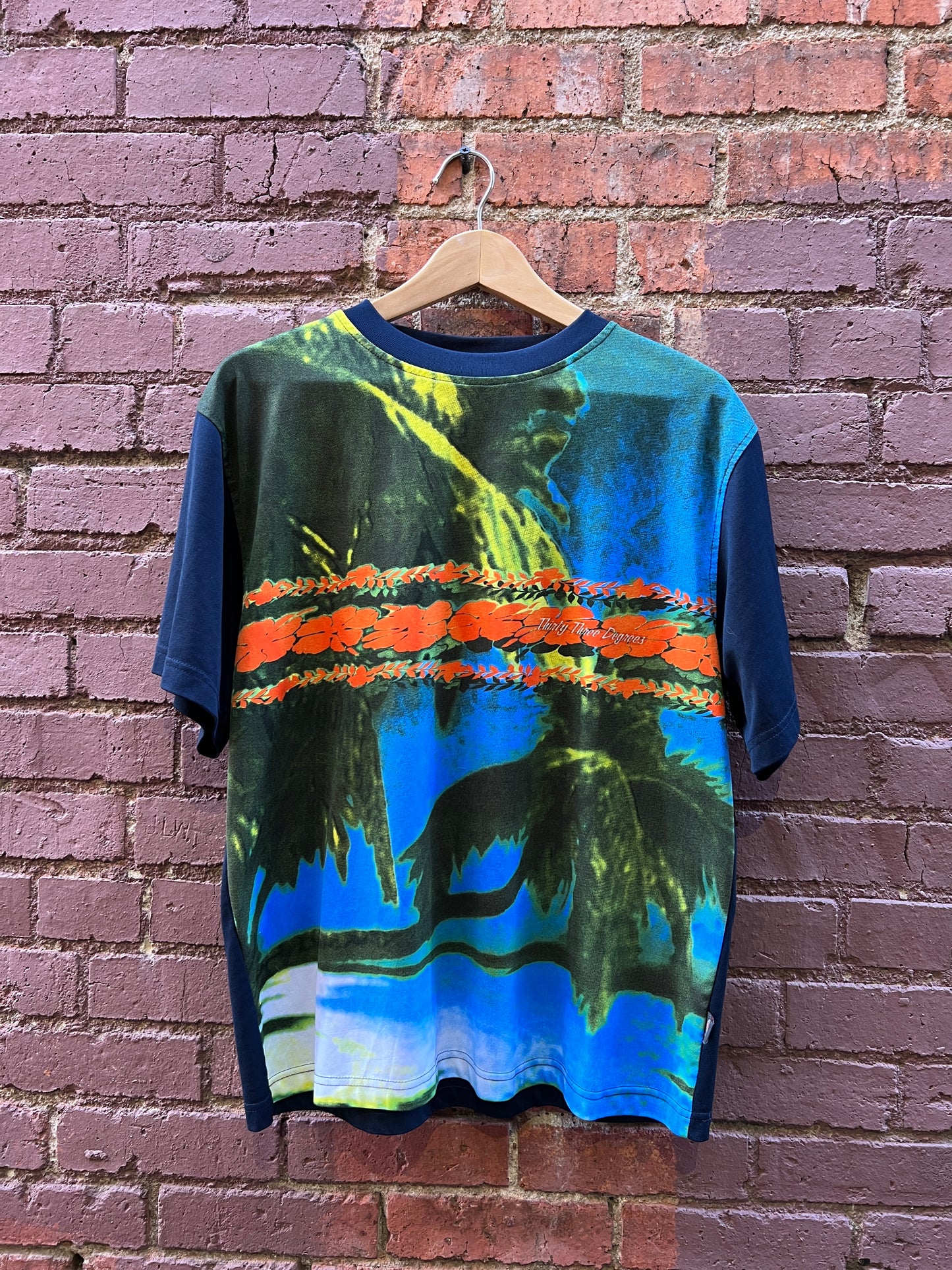 1990s Island Boy Graphic T-Shirt - Sz Medium - 33 Degree tropical print tee