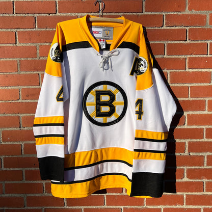 Boston Bruins #4 Bobby Orr Hockey Jersey | Sz XL | Vtg 90s CCM NHL 50th Ann.