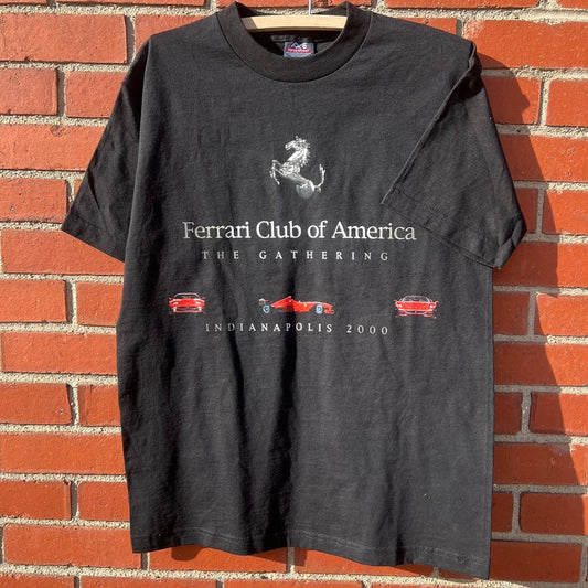 Ferrari Club of America "The Gathering" T-shirt -Sz Med- Vtg y2k Car Enthusiast