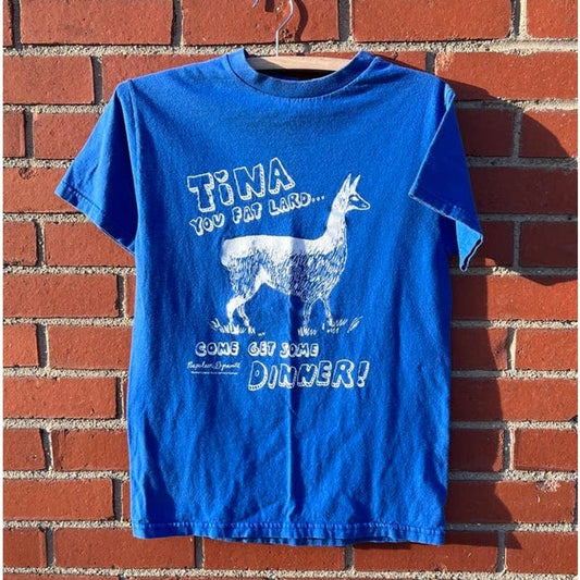 Napoleon Dynamite "Tina You Fat Lard" Lama T-shirt - Sz Small - Vintage Y2k Tee