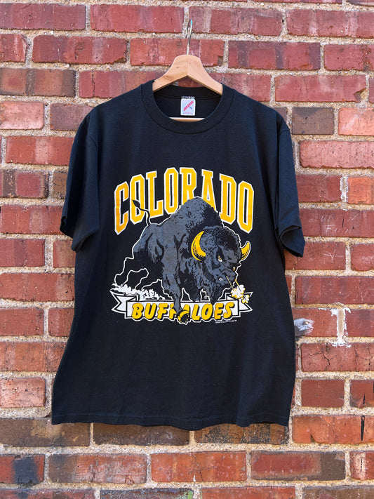 1989 Colorado Buffaloes Football t-shirt -Sz XL - Cartoon style ncaa sports