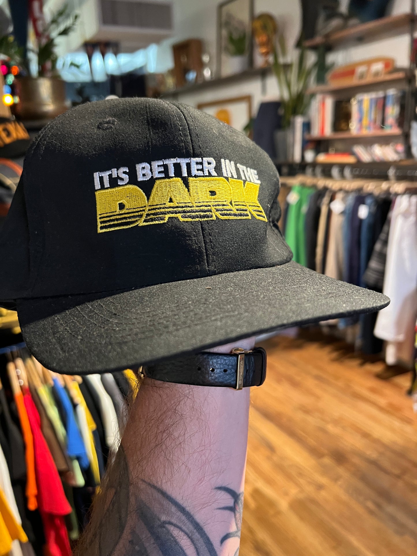 Meyers run “it’s better in the dark” SnapBack hat