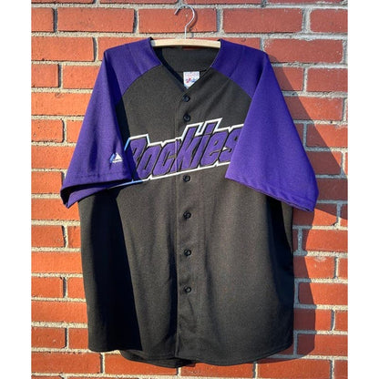 Vintage 90s Colorado Rockies Baseball Jersey - Sz XL - MLB Majestic Brand Top