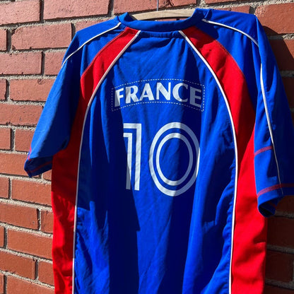France National Football Jersey #10 -Sz XL- Vtg 90s Zidane FIFA World Cup Soccer
