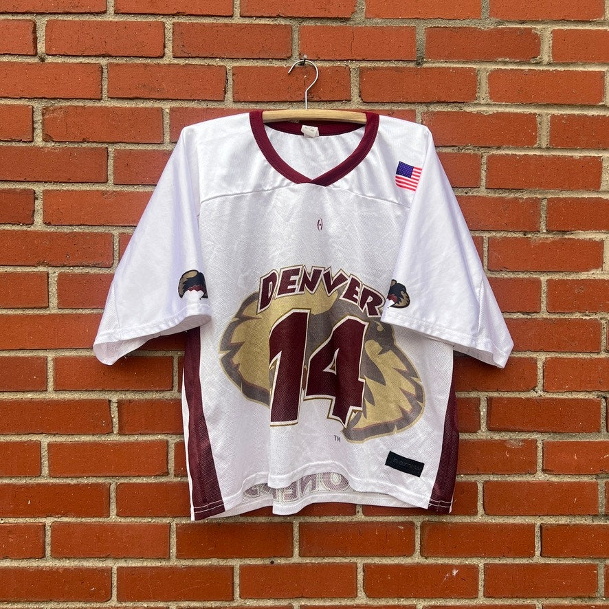 University of Denver Pioneers #14 Game Worn Lacrosse Jersey | Sz XL | Vtg NCAA