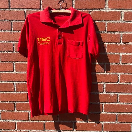 University of Southern California Trojans Polo Shirt -Sz Small- Vtg 70s 80s USC