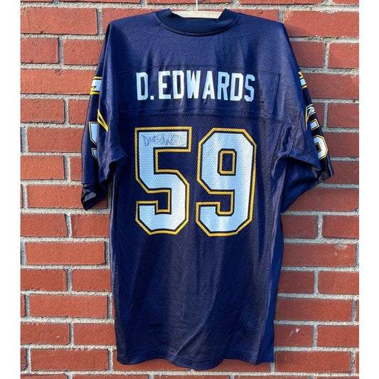 San Diego/LA Chargers #59 D. Edwards NFL Football Jersey - Sz Med - Autographed