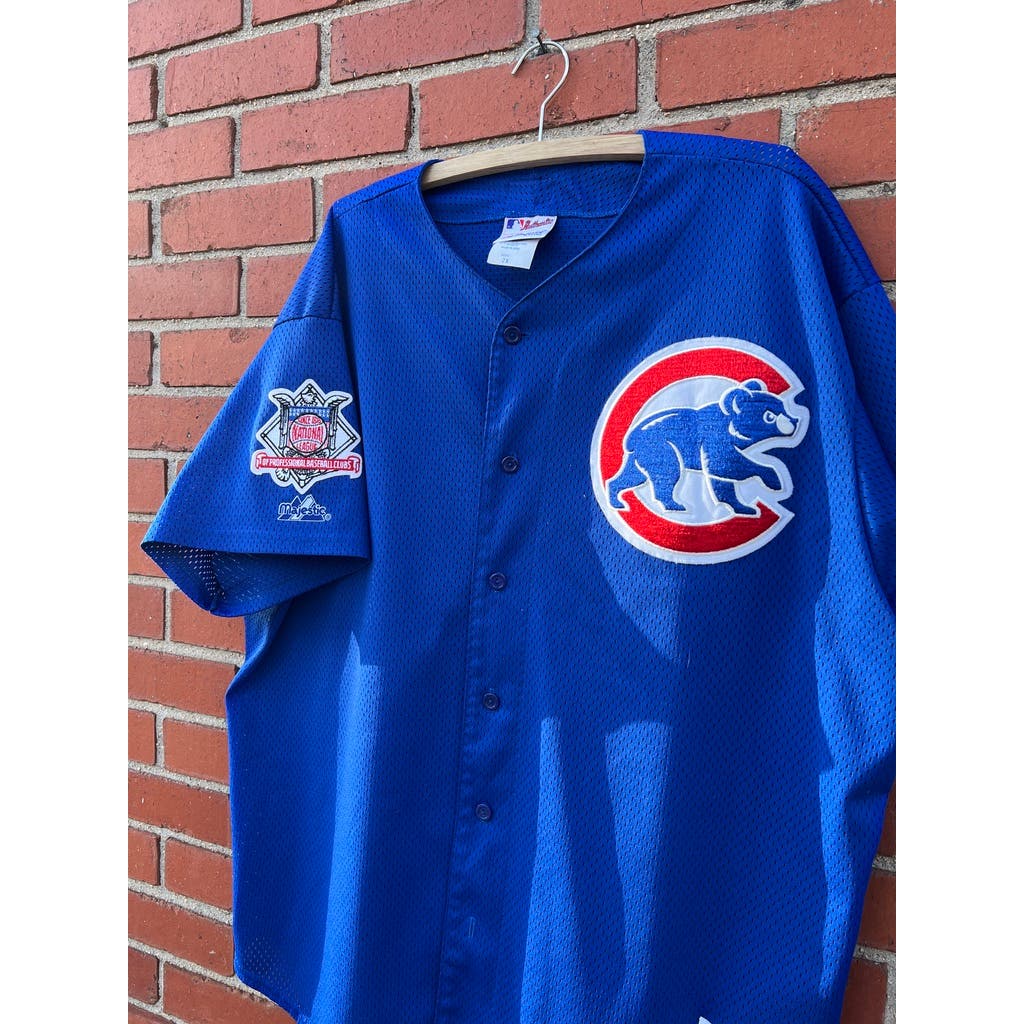 Chicago Cubs Majestic MLB Authentic Jersey -Sz XXL- Vtg 90s Baseball Mesh Top
