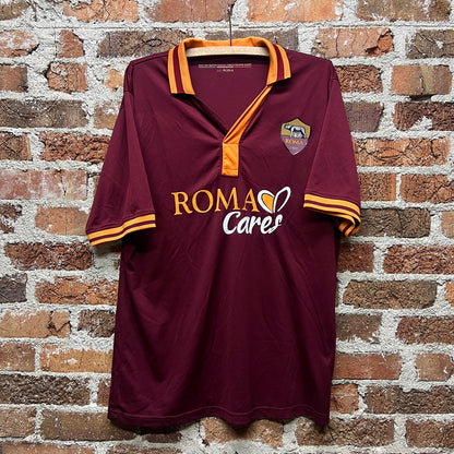 AS Roma #10 Serie A Collared Soccer Jersey | Sz Large | Roma Cares Sponsor Top