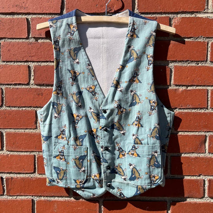 Sylvester the Cat Looney Tunes Denim Vest -Sz Med- Vtg 70s Cartoon