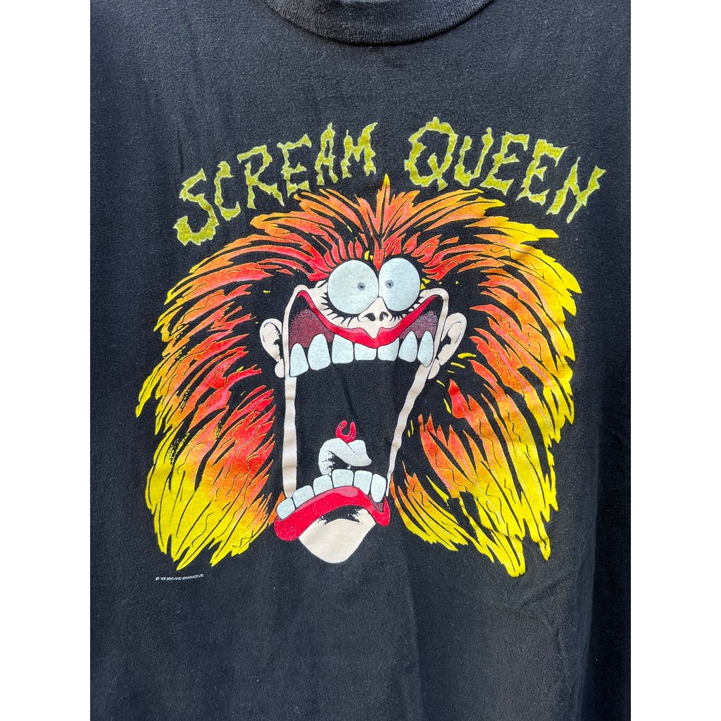 Vtg 90s Scream Queen T-shirt -Sz Large- 1995 Glow in the Dark Graphic